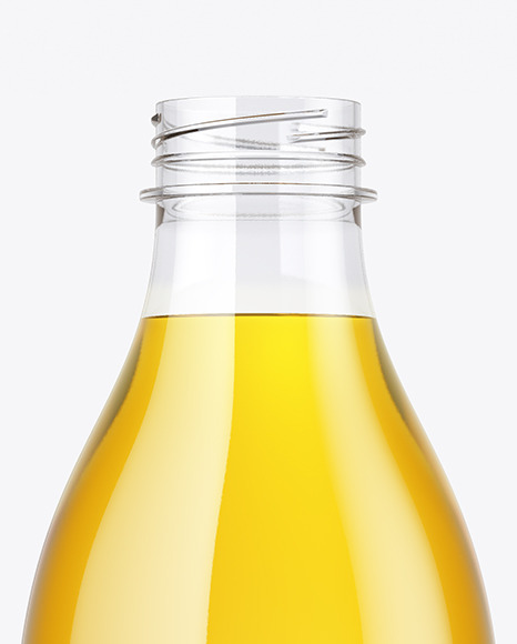 Clear Plastic Apple Juice Bottle Mockup