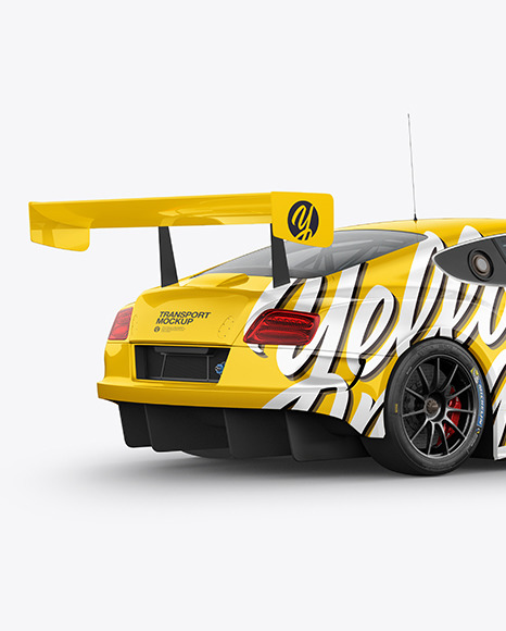 Sport Car Mockup - Back Half Side View