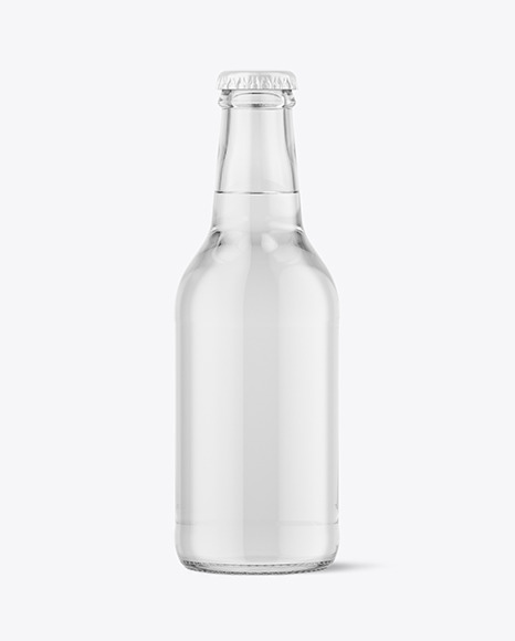 Clear Glass Water Bottle Mockup