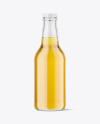 Clear Glass Bottle with Lager Beer Mockup