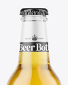 Clear Glass Bottle with Lager Beer Mockup