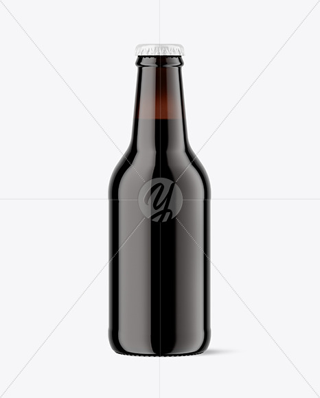 Amber Glass Dark Beer Bottle Mockup