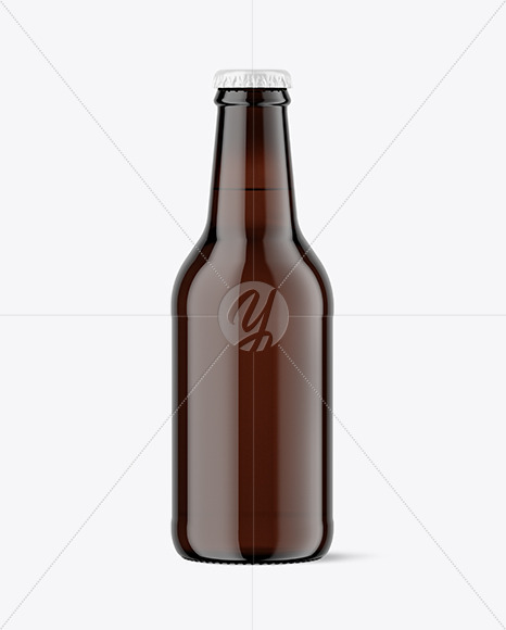 Amber Glass Beer Bottle Mockup