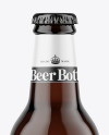 Amber Glass Beer Bottle Mockup