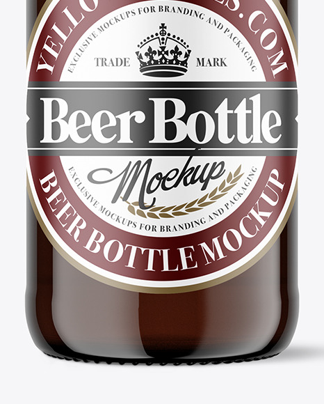 Amber Glass Beer Bottle Mockup