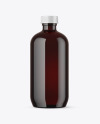 Dark Amber Glass Bottle Mockup