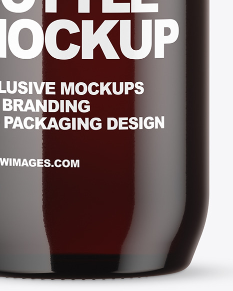 Dark Amber Glass Bottle Mockup