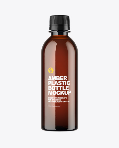 Amber Glass Bottle Mockup