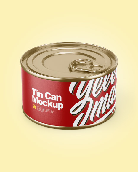 Tin Can With Pull Tab Mockup