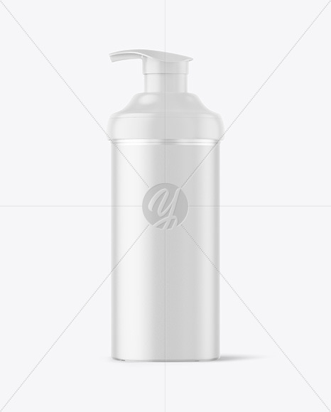 Frosted Liquid Soap Bottle with Pump Mockup