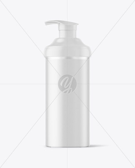 Frosted Liquid Soap Bottle with Pump Mockup