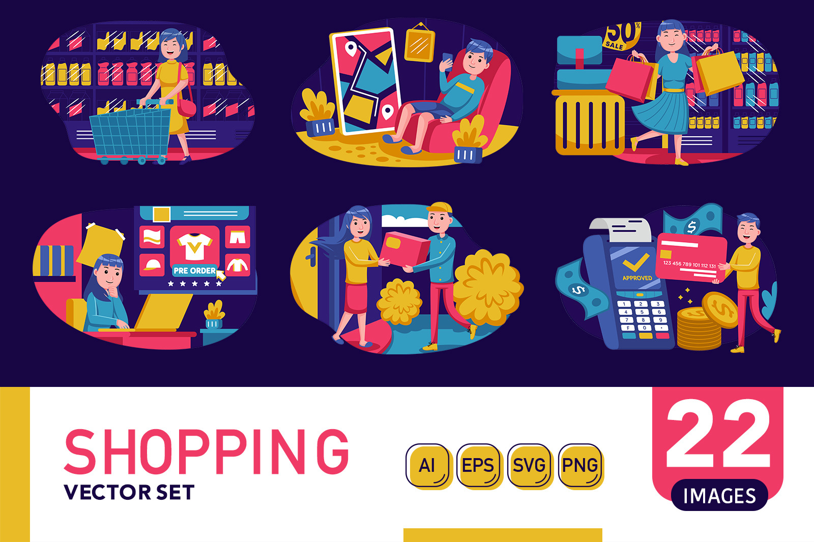 Shopping Vector Set Shopping Vector Set