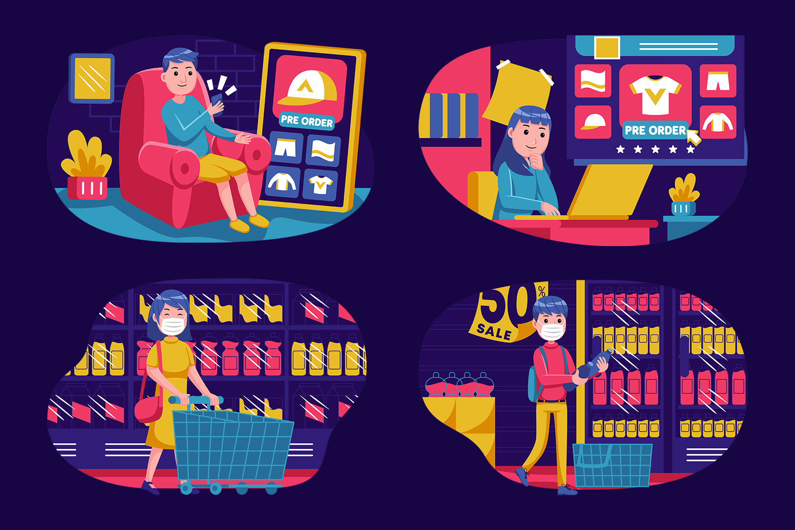 Shopping Vector Set Shopping Vector Set