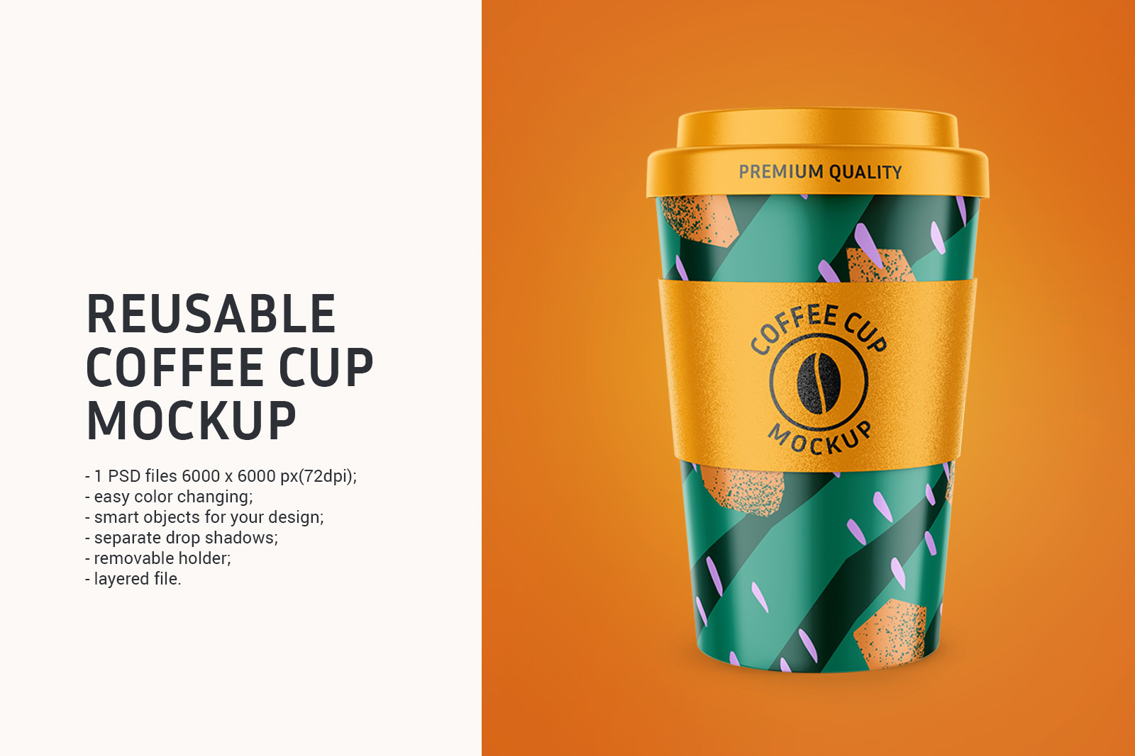 Reusable Coffee Cup Mockup Reusable Coffee Cup Mockup