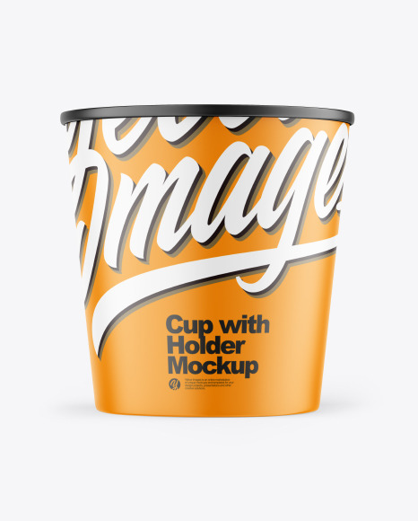 Matte Cup with Holder Mockup