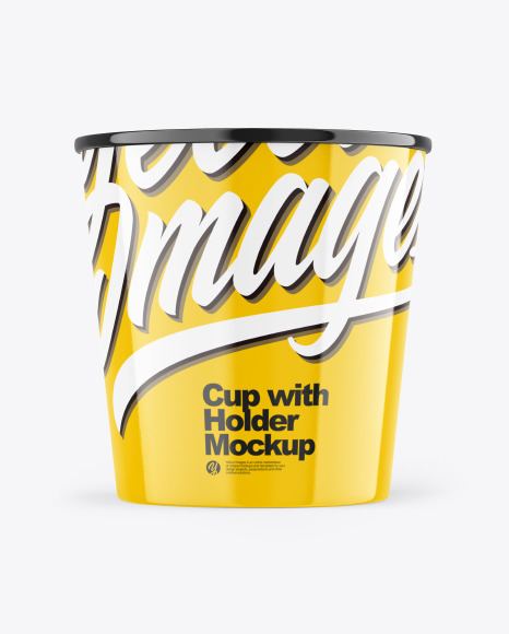 Glossy Cup with Holder Mockup