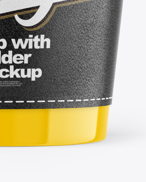 Glossy Cup with Holder Mockup