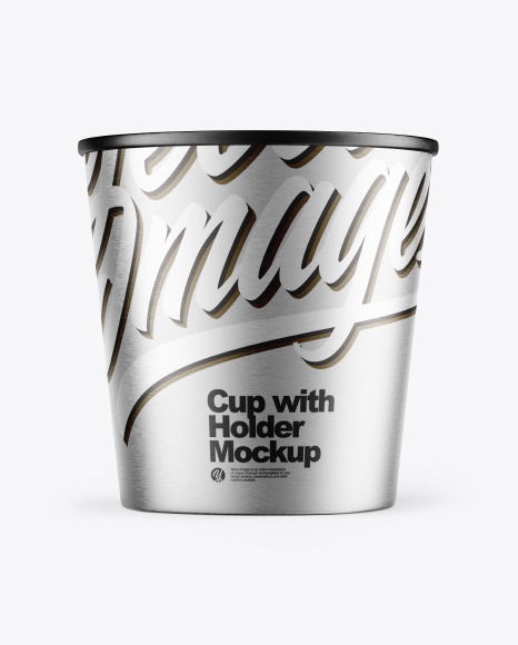 Metallic Cup with Holder Mockup