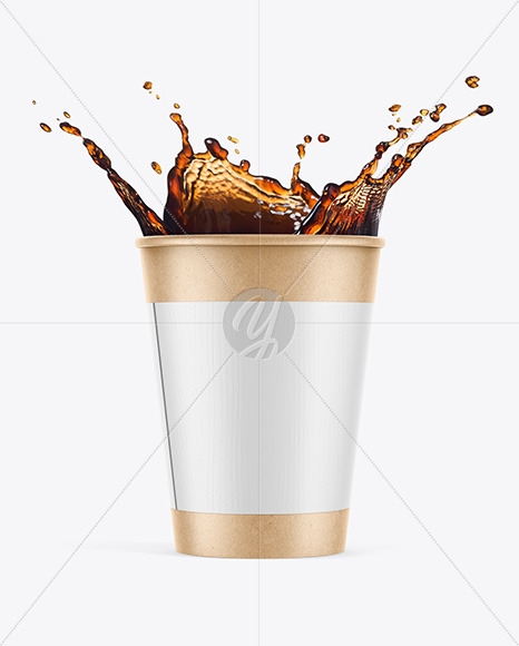 Kraft Coffee Cup w/ Holder Mockup
