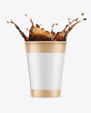 Kraft Coffee Cup w/ Holder Mockup