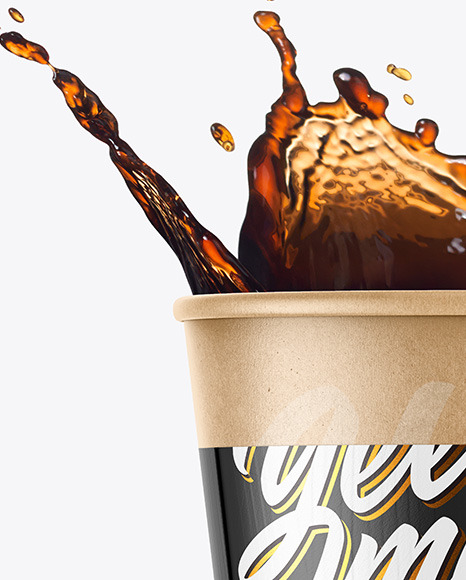 Kraft Coffee Cup w/ Holder Mockup