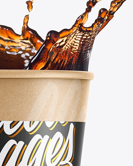 Kraft Coffee Cup w/ Holder Mockup