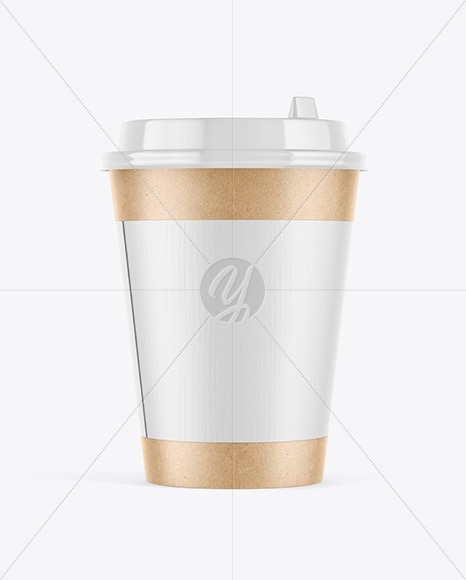 Kraft Coffee Cup w/ Holder Mockup