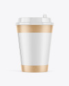 Kraft Coffee Cup w/ Holder Mockup