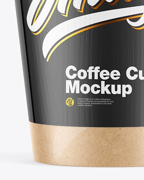 Kraft Coffee Cup w/ Holder Mockup