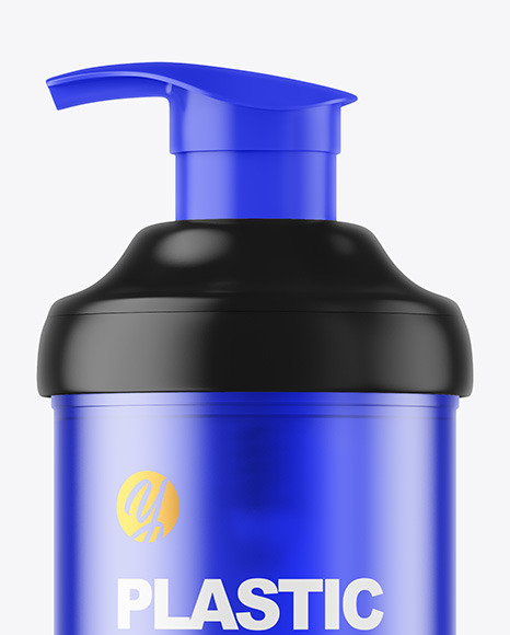 Frosted Color Plastic Bottle with Pump Mockup