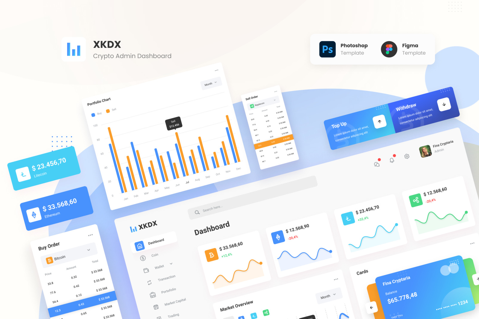 XKDX - Clean Crypto Admin Dashboard Template