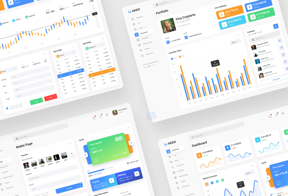 XKDX - Clean Crypto Admin Dashboard Template