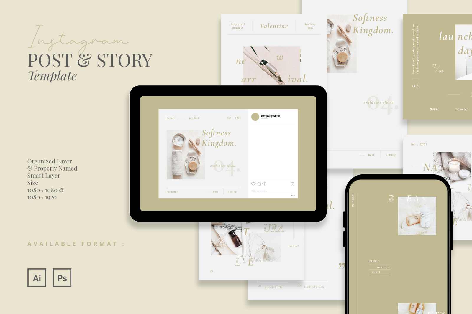Artistic Beauty Product Bohemian Style Instagram Template Artistic Beauty Product Bohemian Style Instagram Template