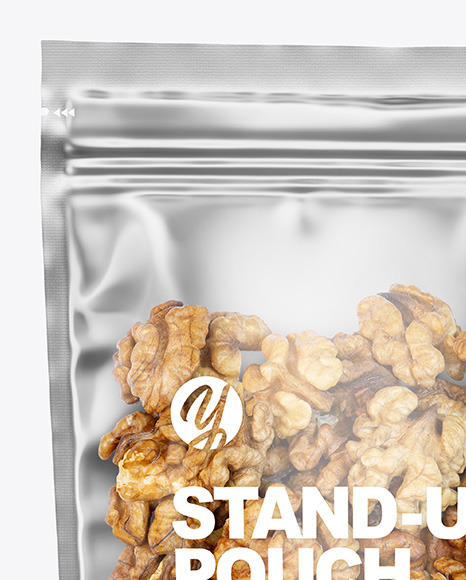 Clear Plastic Pouch w/ Walnuts Mockup