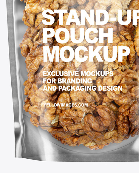 Clear Plastic Pouch w/ Walnuts Mockup