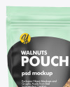 Frosted Plastic Pouch w/ Walnuts Mockup