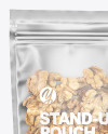 Frosted Plastic Pouch w/ Walnuts Mockup