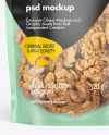 Frosted Plastic Pouch w/ Walnuts Mockup