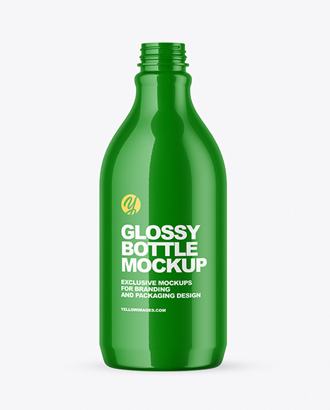 Glossy Plastic Bottle Mockup