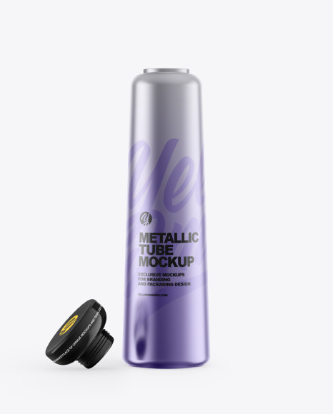 Opened Metallic Tube Mockup - Tube packaging