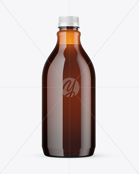 Amber Plastic Bottle Mockup