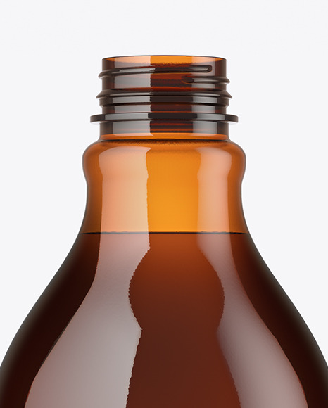 Amber Plastic Bottle Mockup