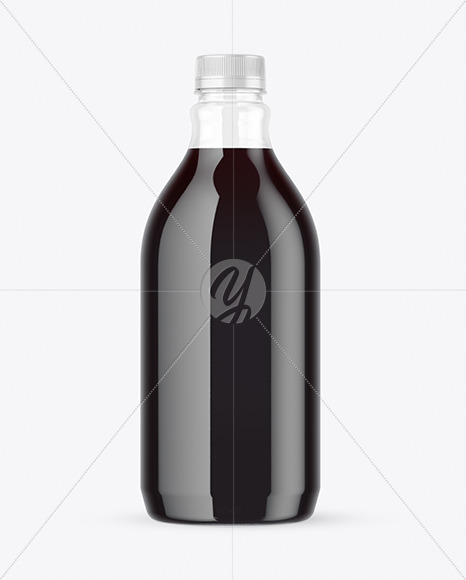 Clear Plastic Bottle with Dark Drink Mockup