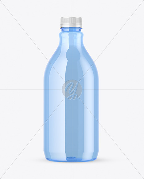 Blue Plastic Water Bottle Mockup