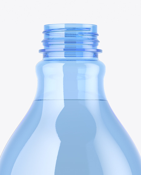 Blue Plastic Water Bottle Mockup