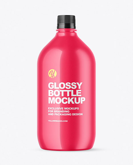 Glossy Plastic Bottle Mockup