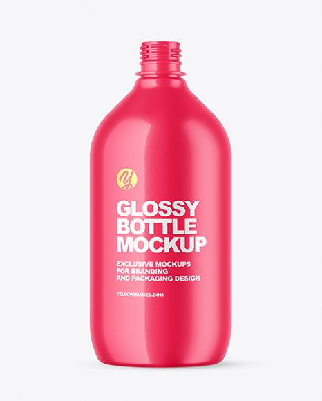 Glossy Plastic Bottle Mockup