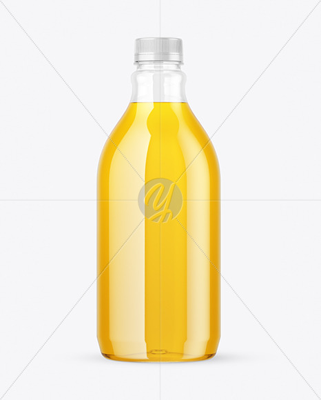 Clear Plastic Apple Juice Bottle Mockup