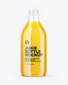 Clear Plastic Apple Juice Bottle Mockup