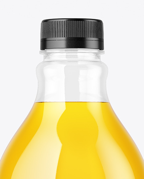 Clear Plastic Apple Juice Bottle Mockup